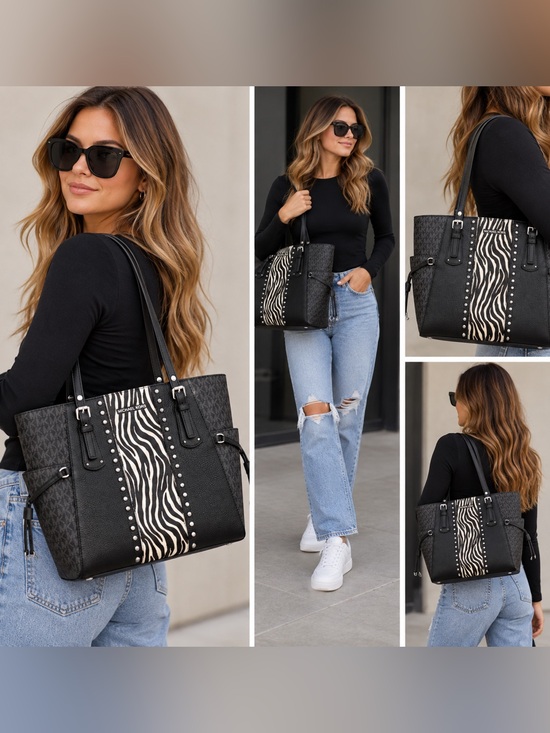 Michael Kors Handbags - Michael Kors Voyager Tote Bag Zebra Stripe Calf Hair